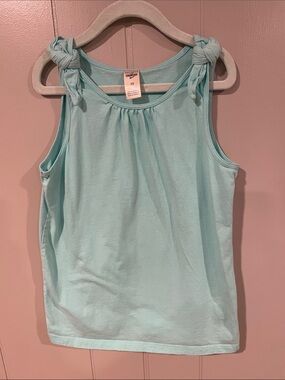 OshKosh girls Light Aqua Tank Top With Knotted Shoulder Girls Size 10